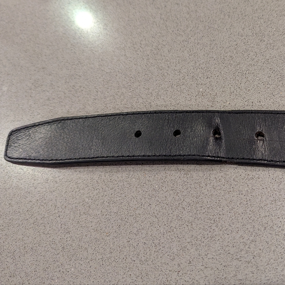 Boconi Black Leather Belt with Silver Buckle - Picture 5 of 10